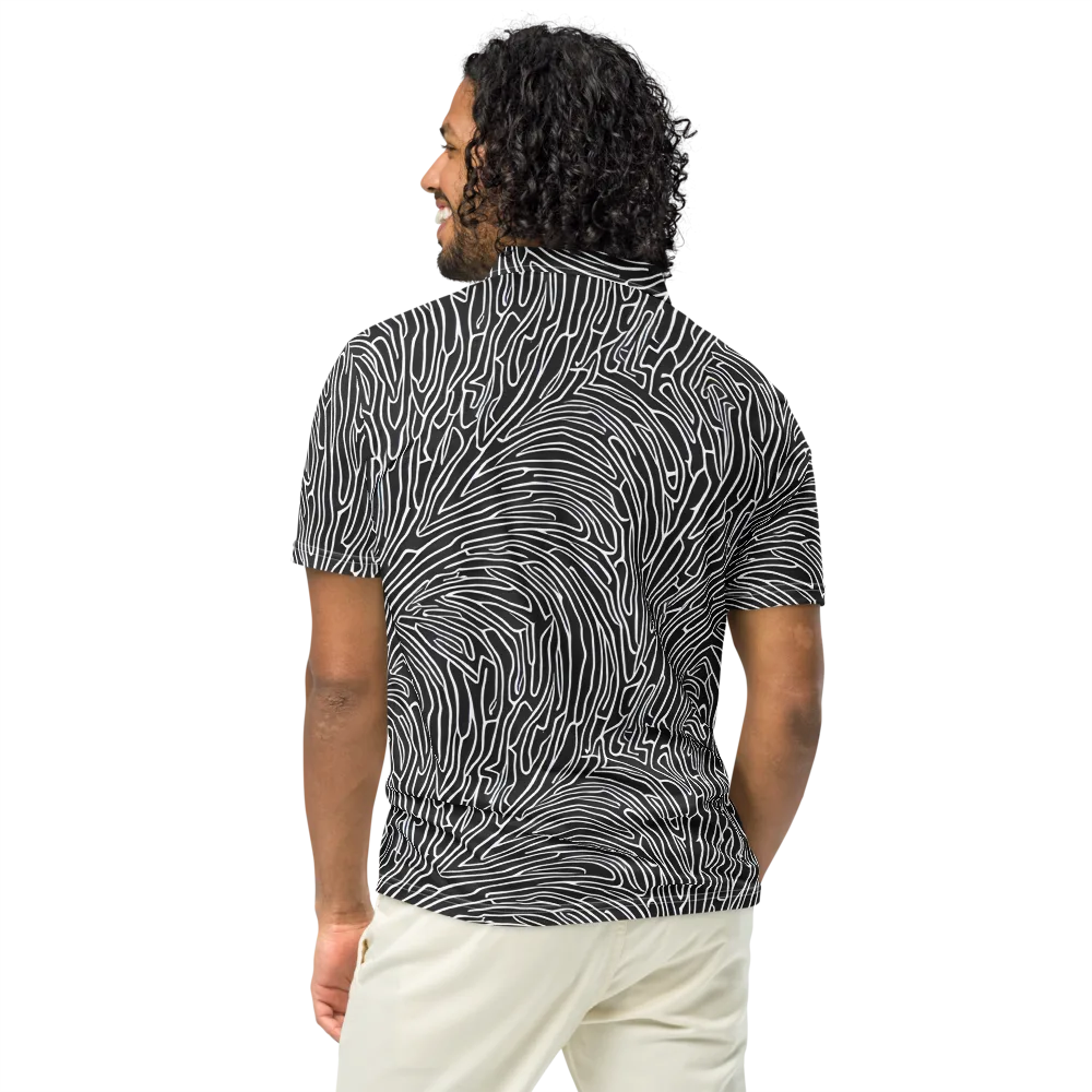 Acconci Waves on Men's Slim Fit Polo Shirt — Back