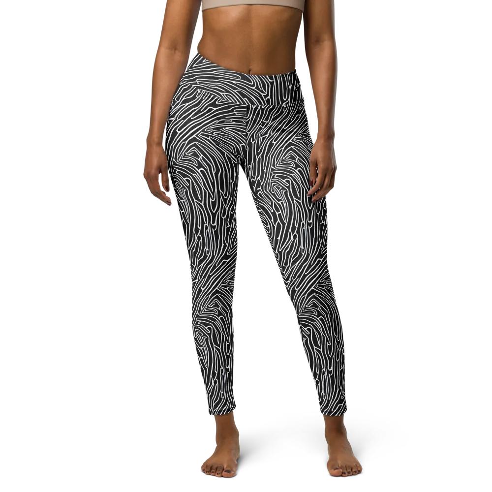 Acconci Waves on Yoga Leggings — Front