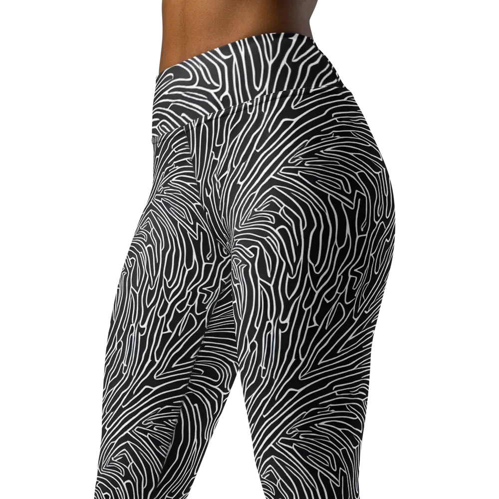 Acconci Waves on Yoga Leggings — Left Front