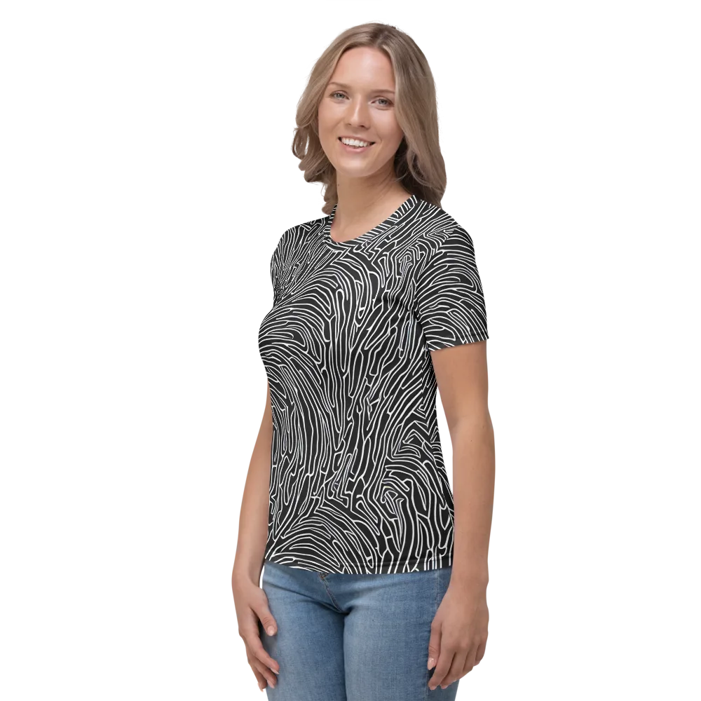 Acconci Waves on Women's Crew Neck T-Shirt — Left