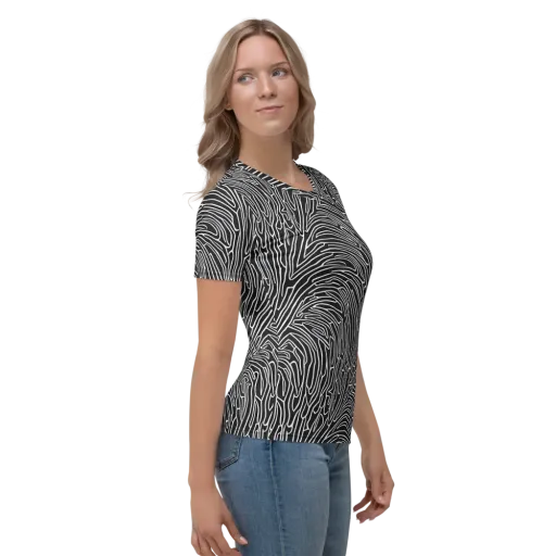 Acconci Waves on a Women's Crew Neck T-Shirt