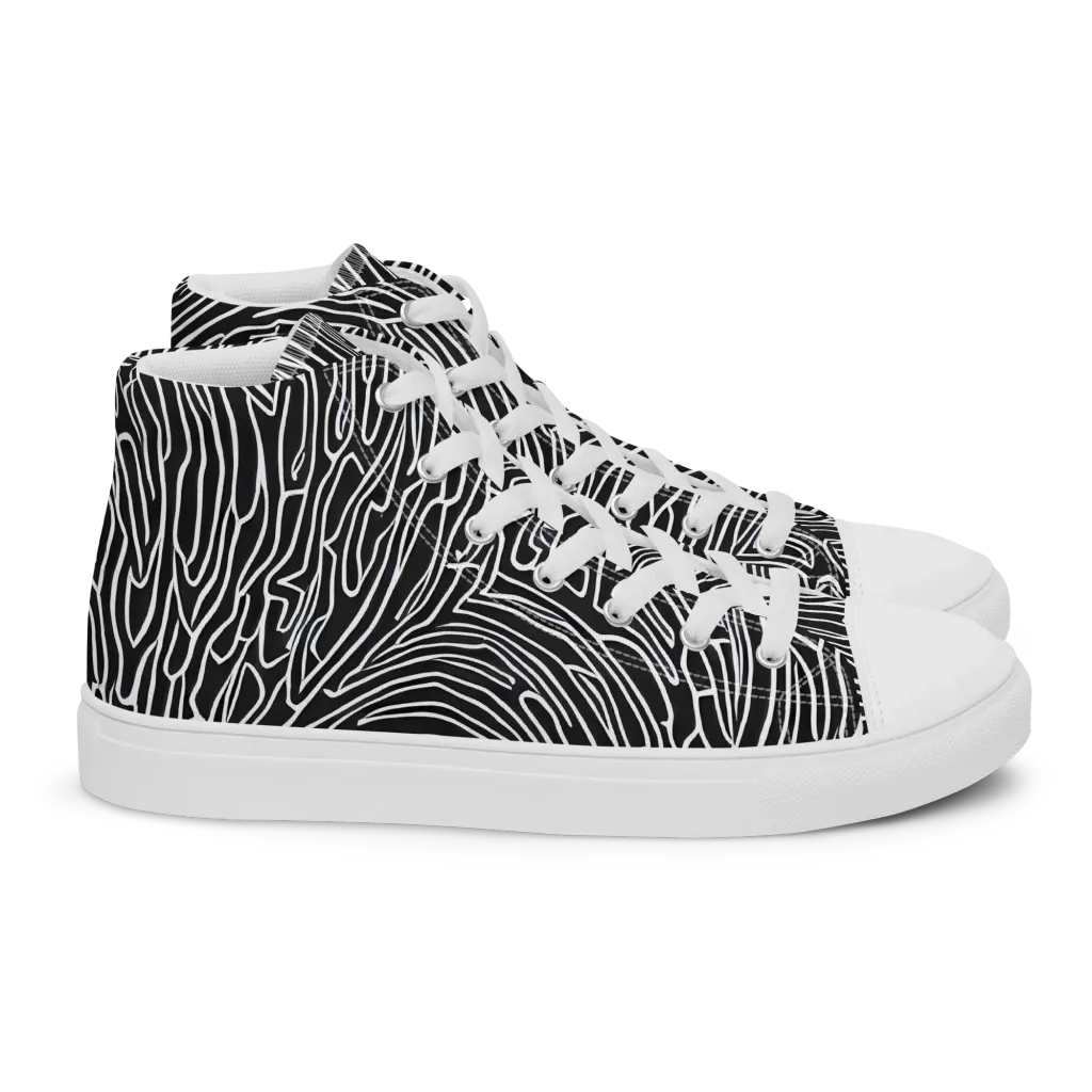 Acconci Waves on Women's High Top Canvas Shoes — Right