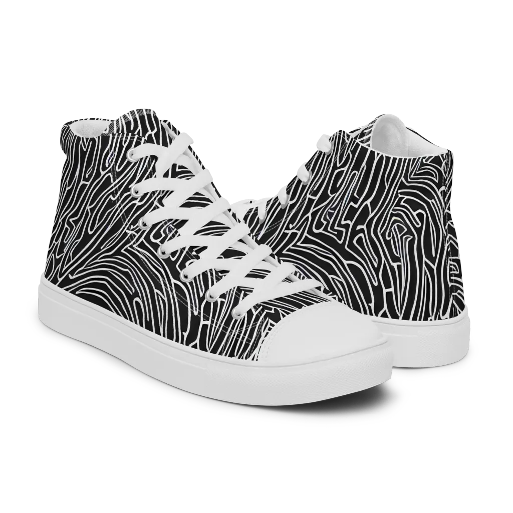 Acconci Waves on Women's High Top Canvas Shoes — Right