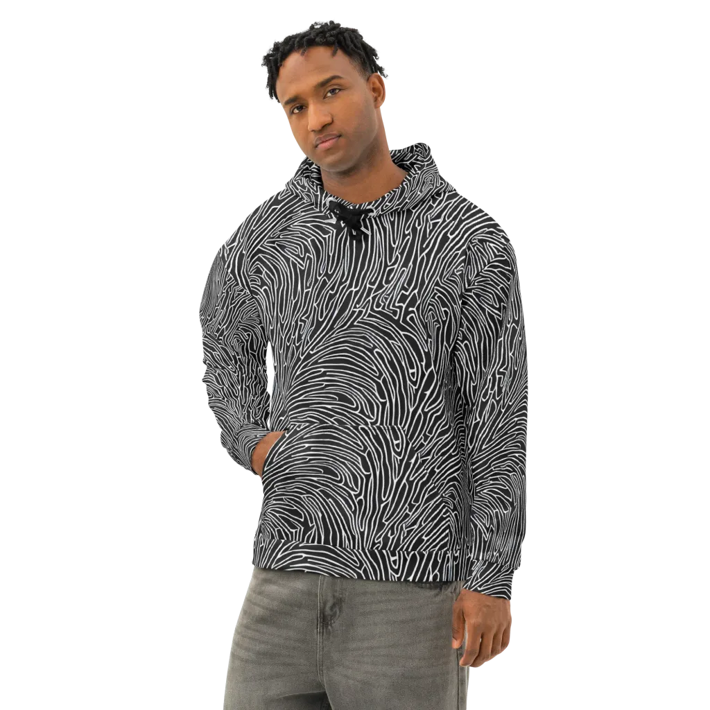 Acconci Waves on Cotton Hoodie — Left Front
