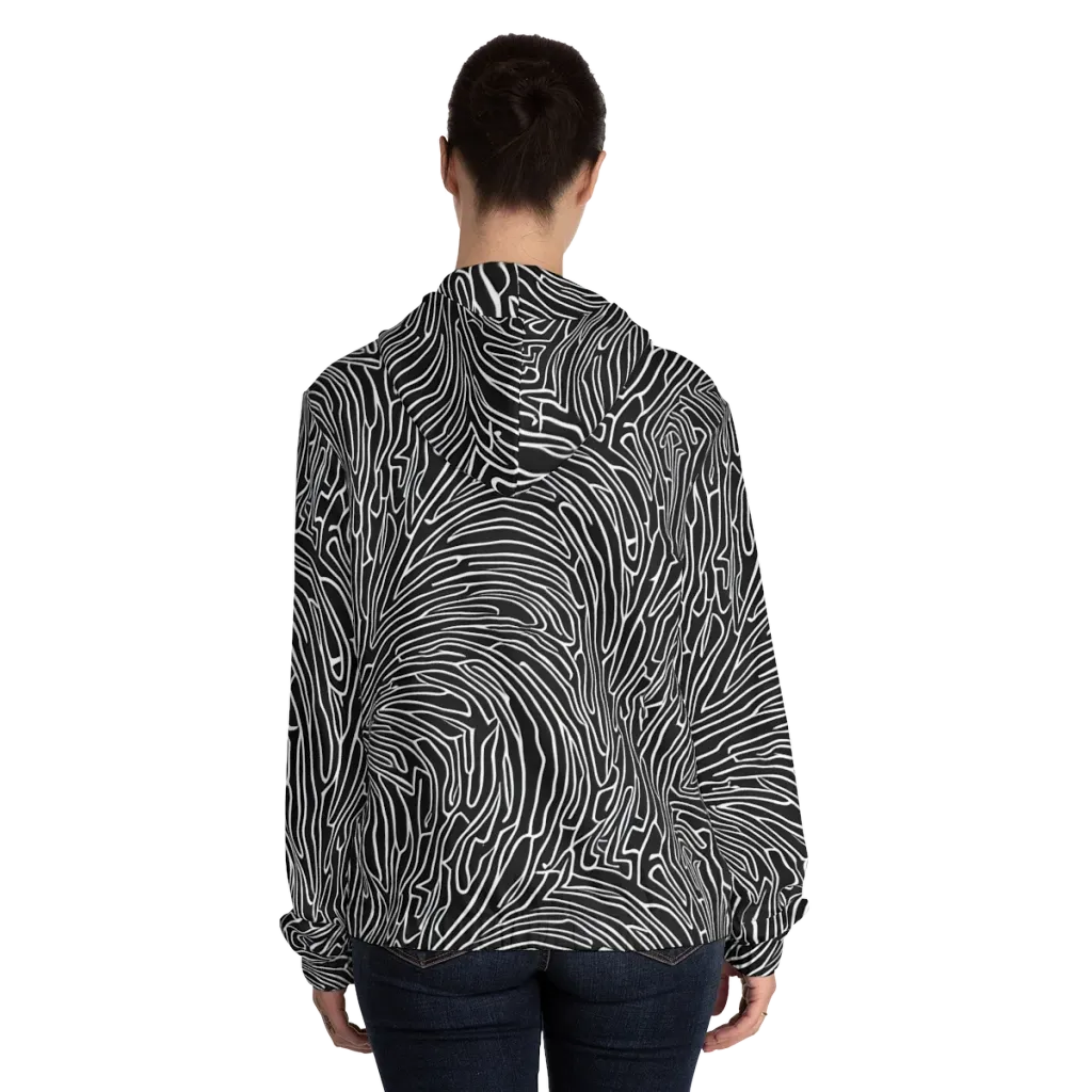Acconci Waves on Women's Full-Zip Hoodie — Back On Person