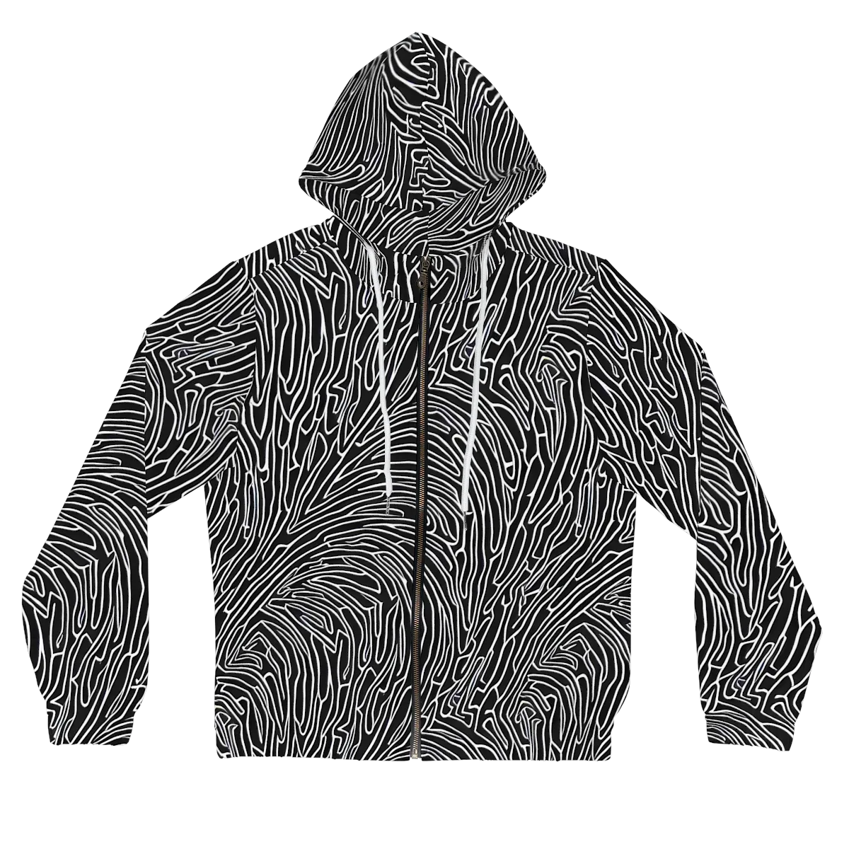 Acconci Waves on Women's Full-Zip Hoodie — Front