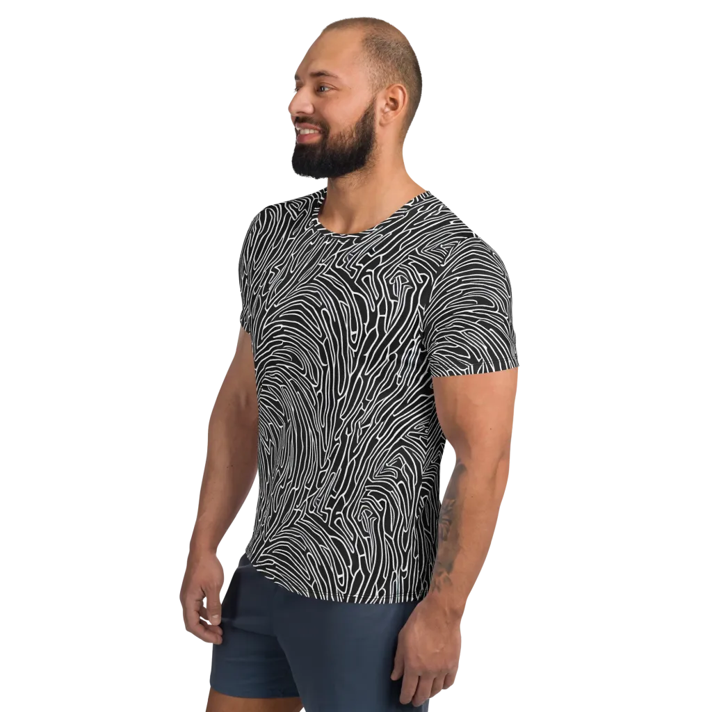 Acconci Waves on Men's Athletic T-Shirt — Left
