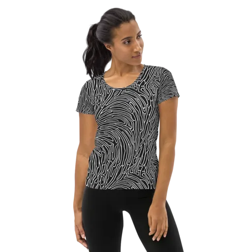 Acconci Waves on a Women's Athletic T-Shirt