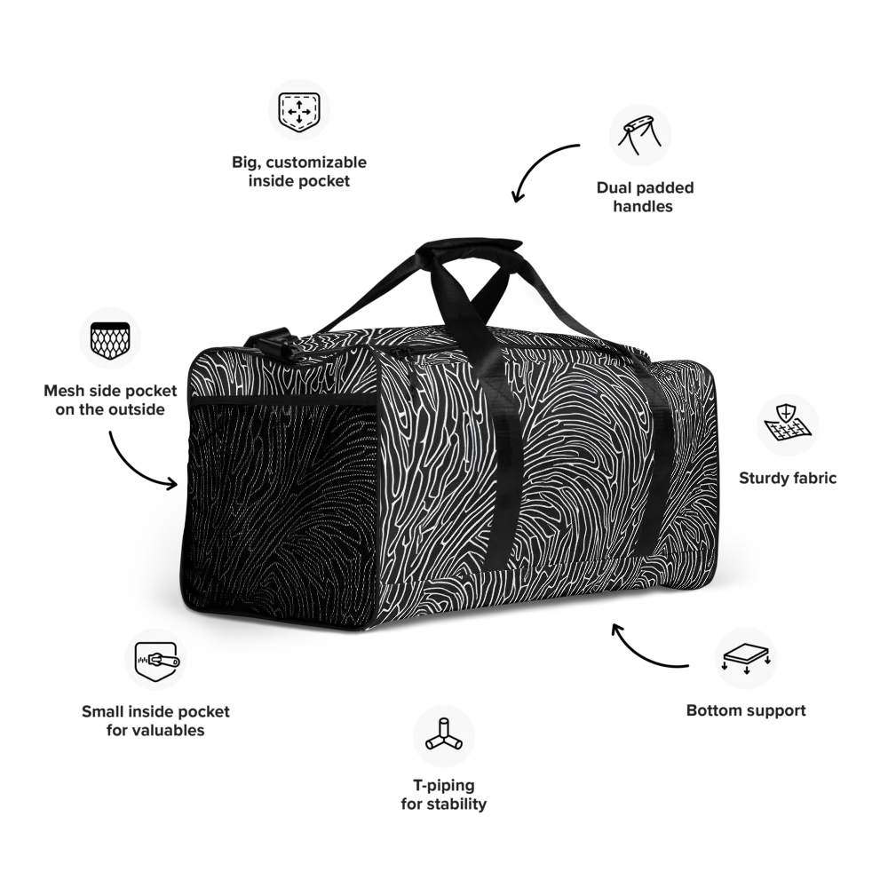 Acconci Waves on Duffle Bag — Right Front