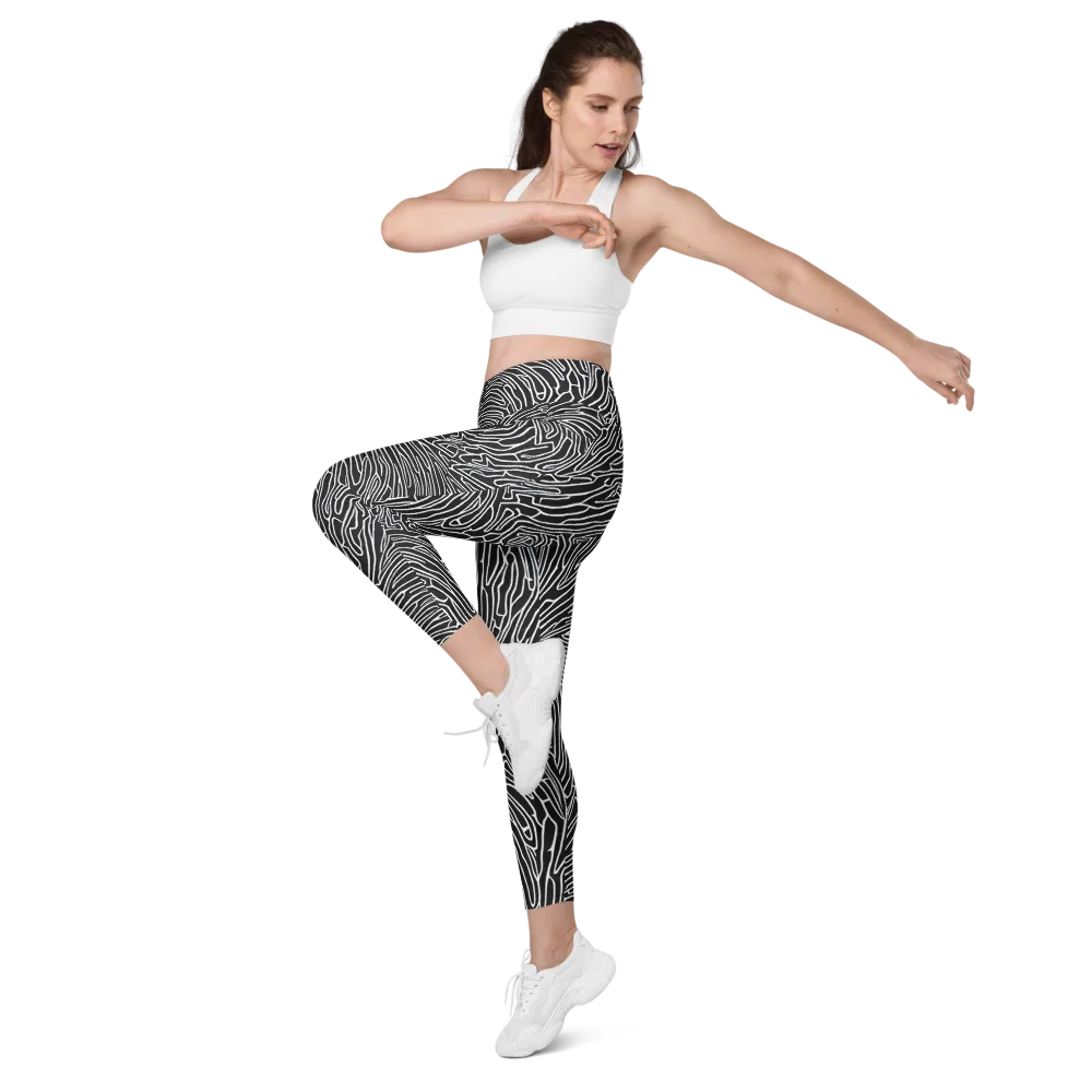 Acconci Waves on Leggings with Pockets — Left Front