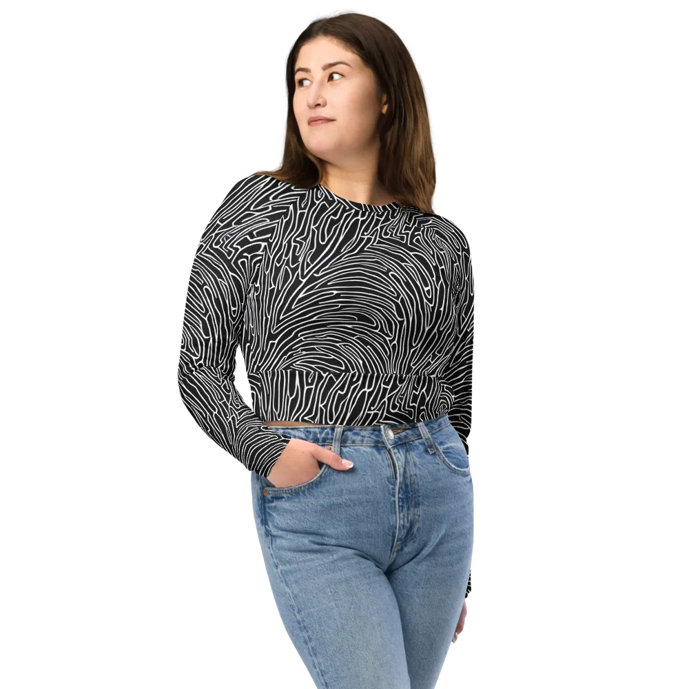 Acconci Waves on Long Sleeve Crop Top — Front