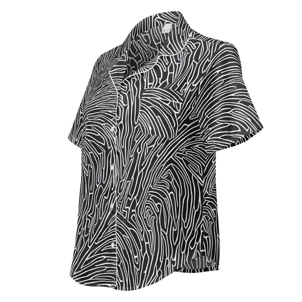 Acconci Waves on Women's Short Sleeve Pajama Top — Left Front