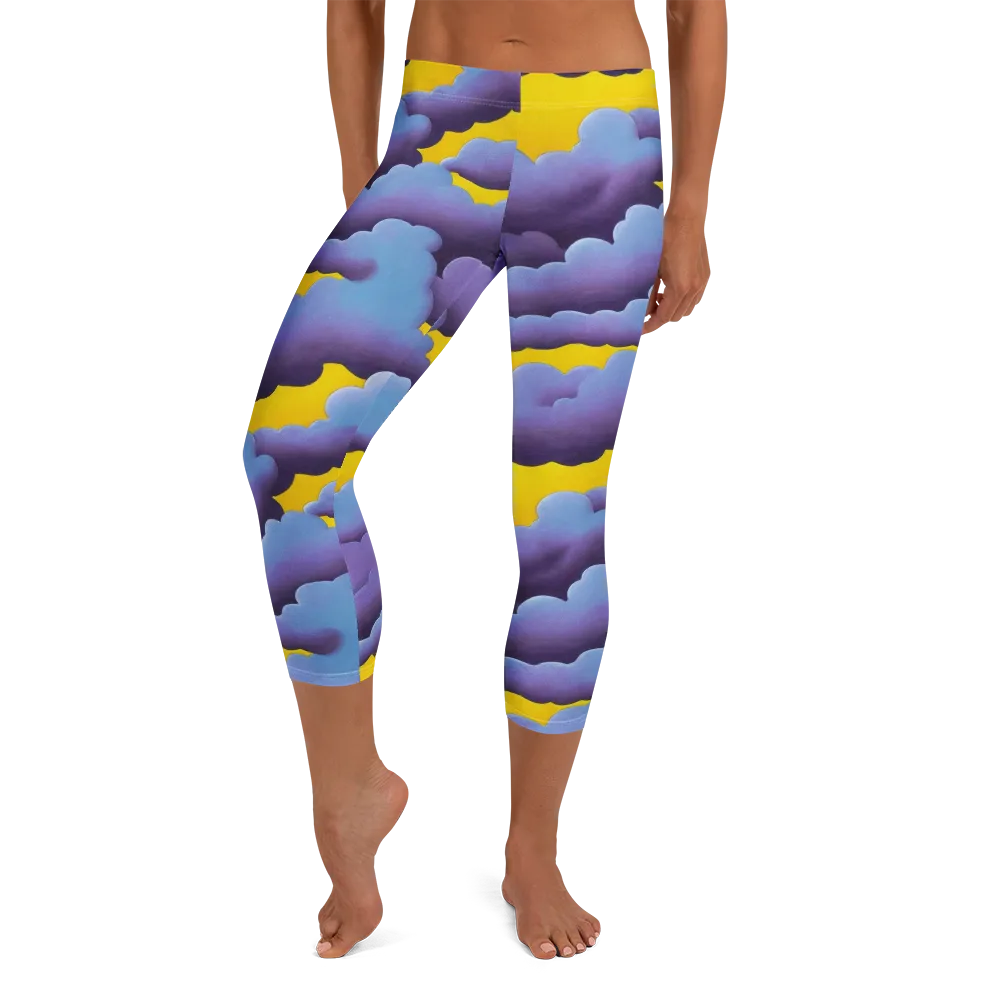Electric Storm on Capri Leggings — Front