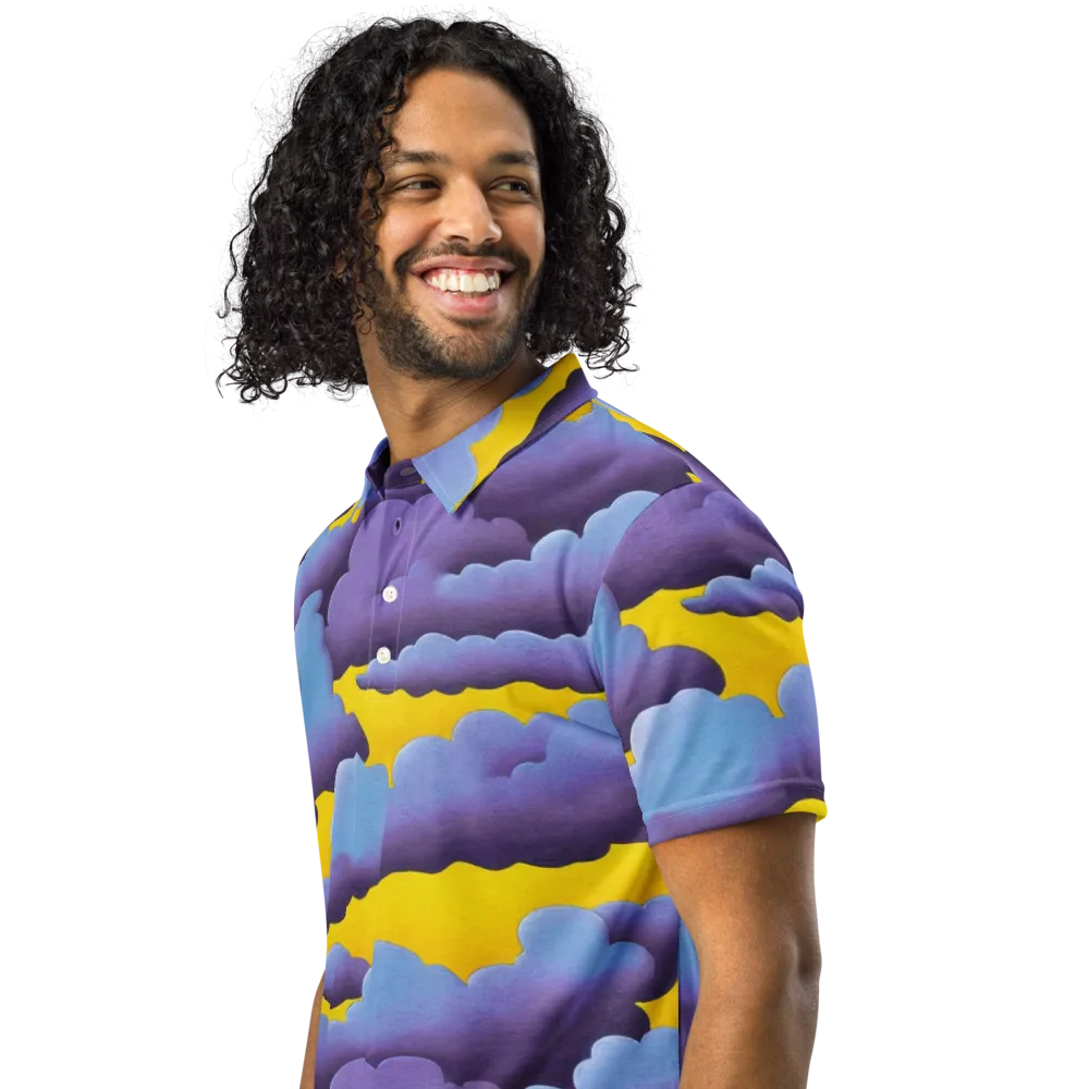 Electric Storm on Men's Slim Fit Polo Shirt — Left Front