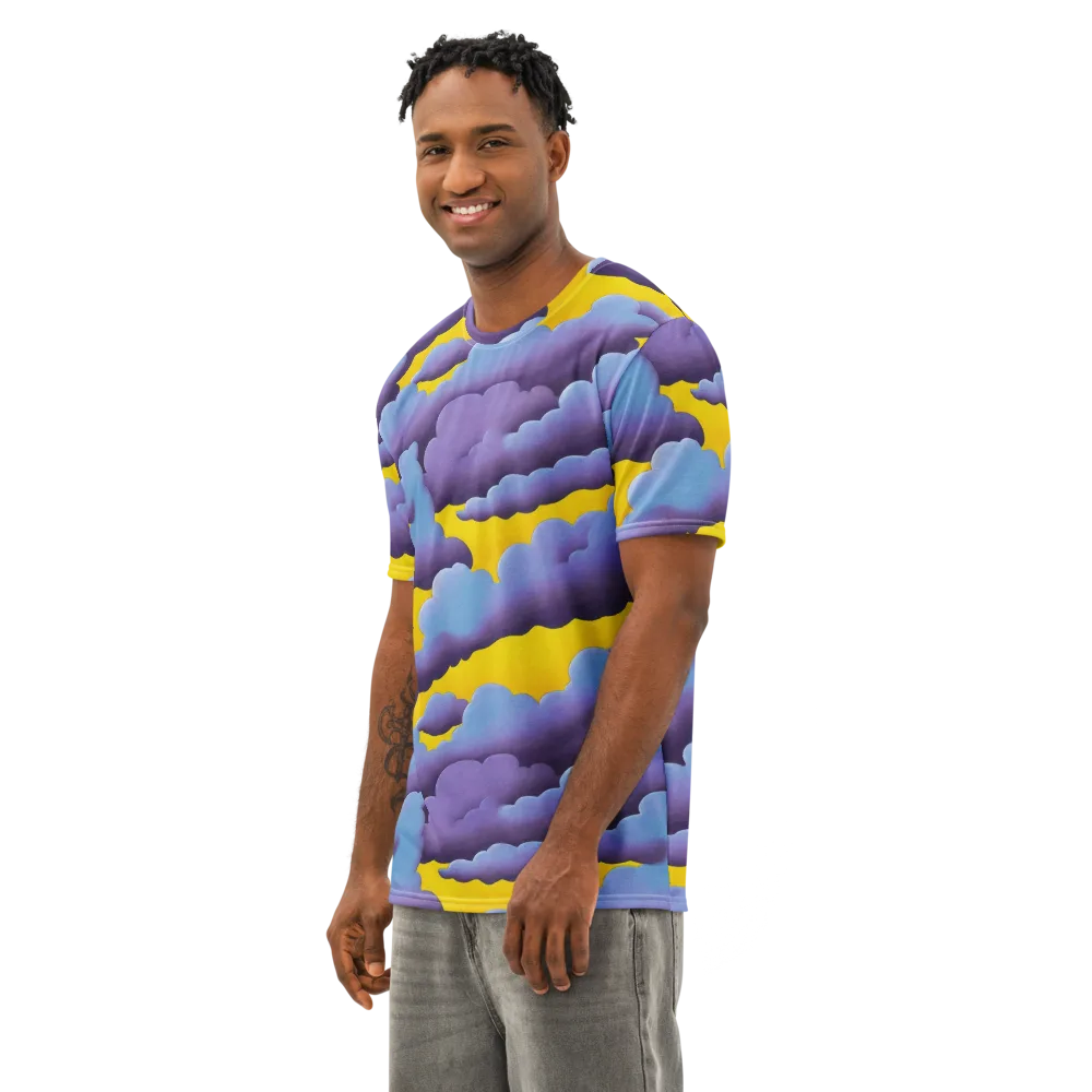 Electric Storm on Men's Cotton Crew Neck T-Shirt — Left Front