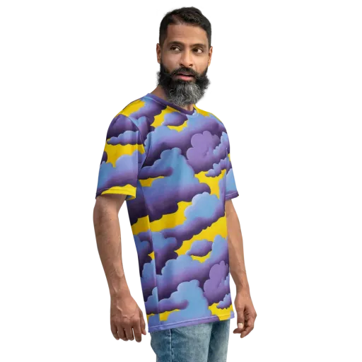 Electric Storm on a Men's Crew Neck T-Shirt