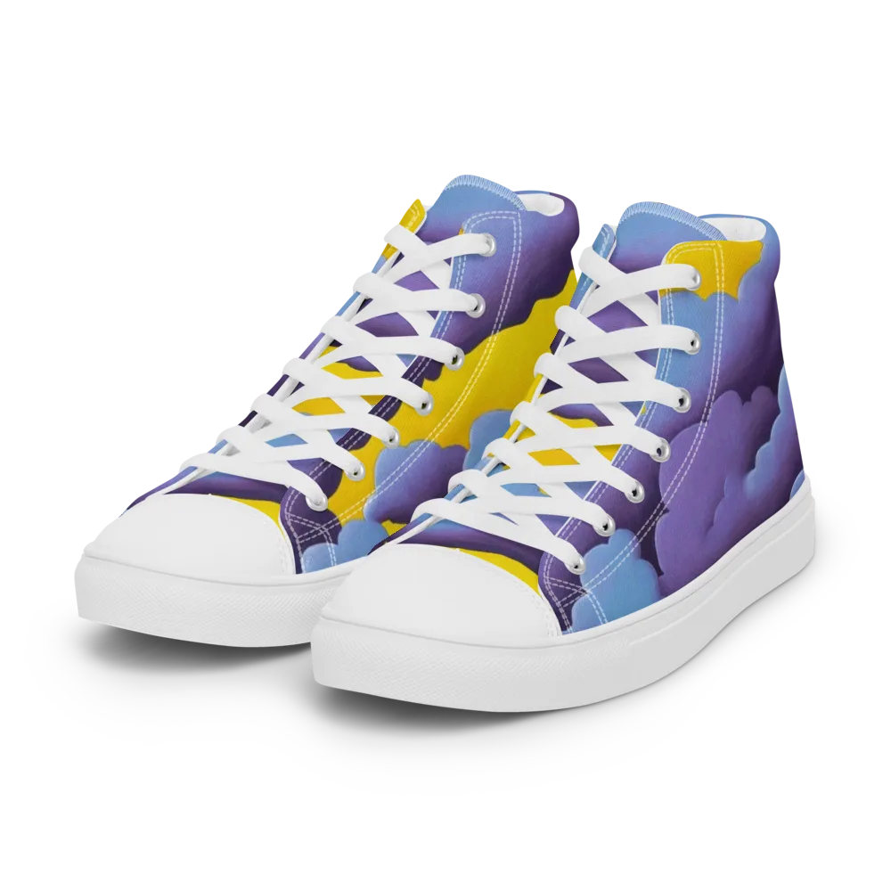 Electric Storm on Women's High Top Canvas Shoes — Left Front