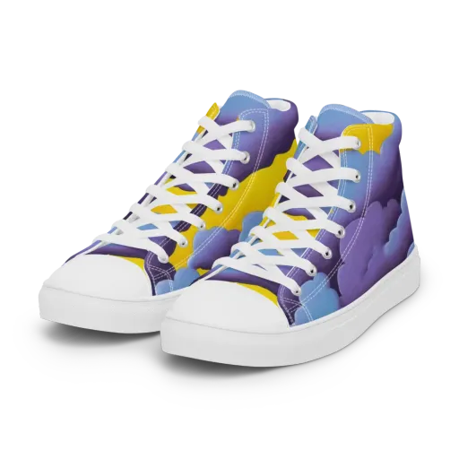 Electric Storm on a Women's High Top Canvas Shoes