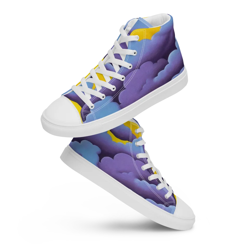 Electric Storm on Women's High Top Canvas Shoes — Front