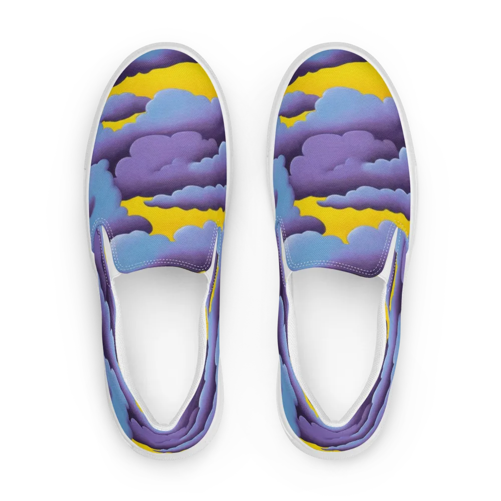 Electric Storm on Men's Slip-On Canvas Shoes — Front