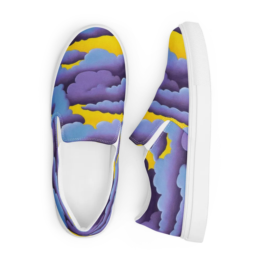 Electric Storm on Men's Slip-On Canvas Shoes — Front