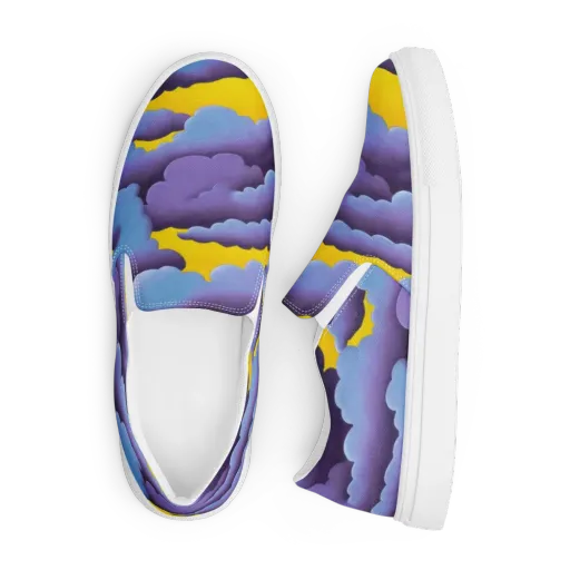 Electric Storm on a Men's Slip-On Canvas Shoes