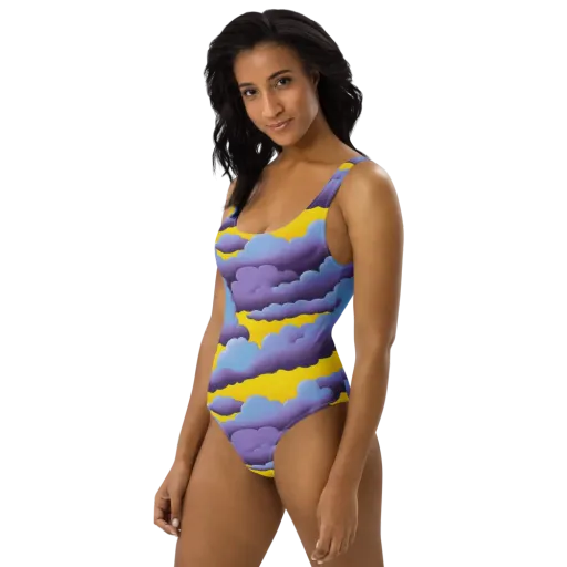 Electric Storm on a One-Piece Swimsuit