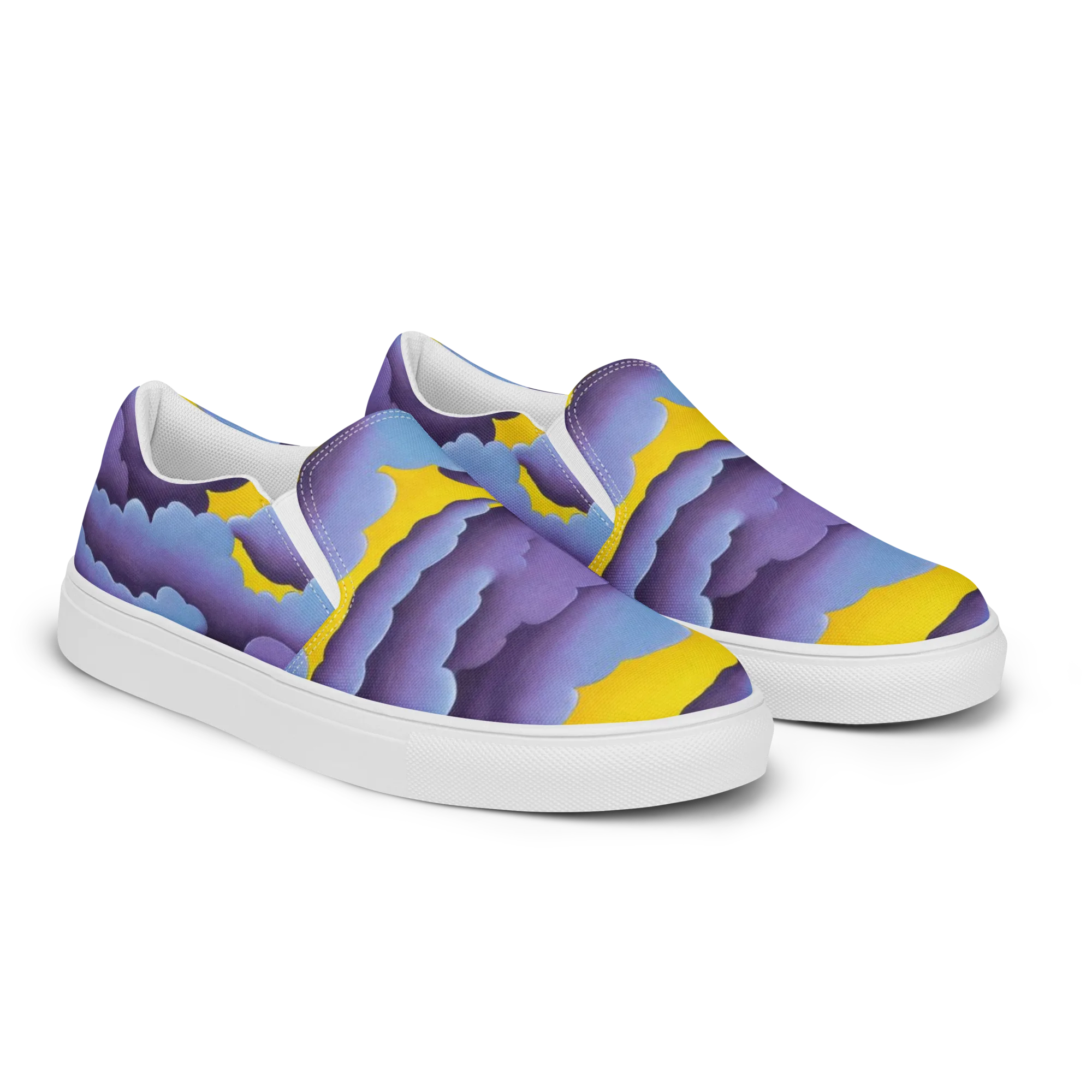 Electric Storm on Women's Slip-On Canvas Shoes — Right Front
