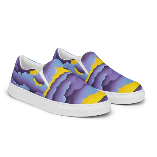 Electric Storm on a Women's Slip-On Canvas Shoes