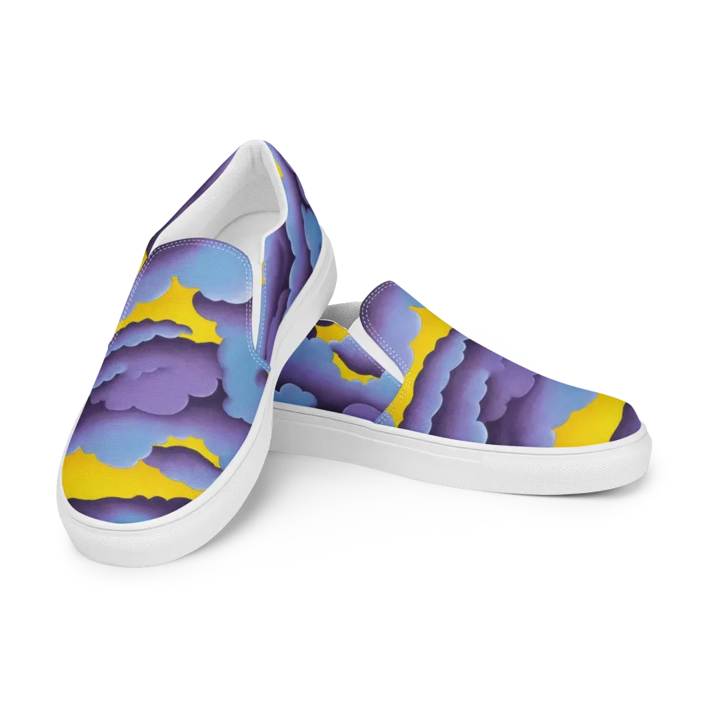 Electric Storm on Women's Slip-On Canvas Shoes — Left Front