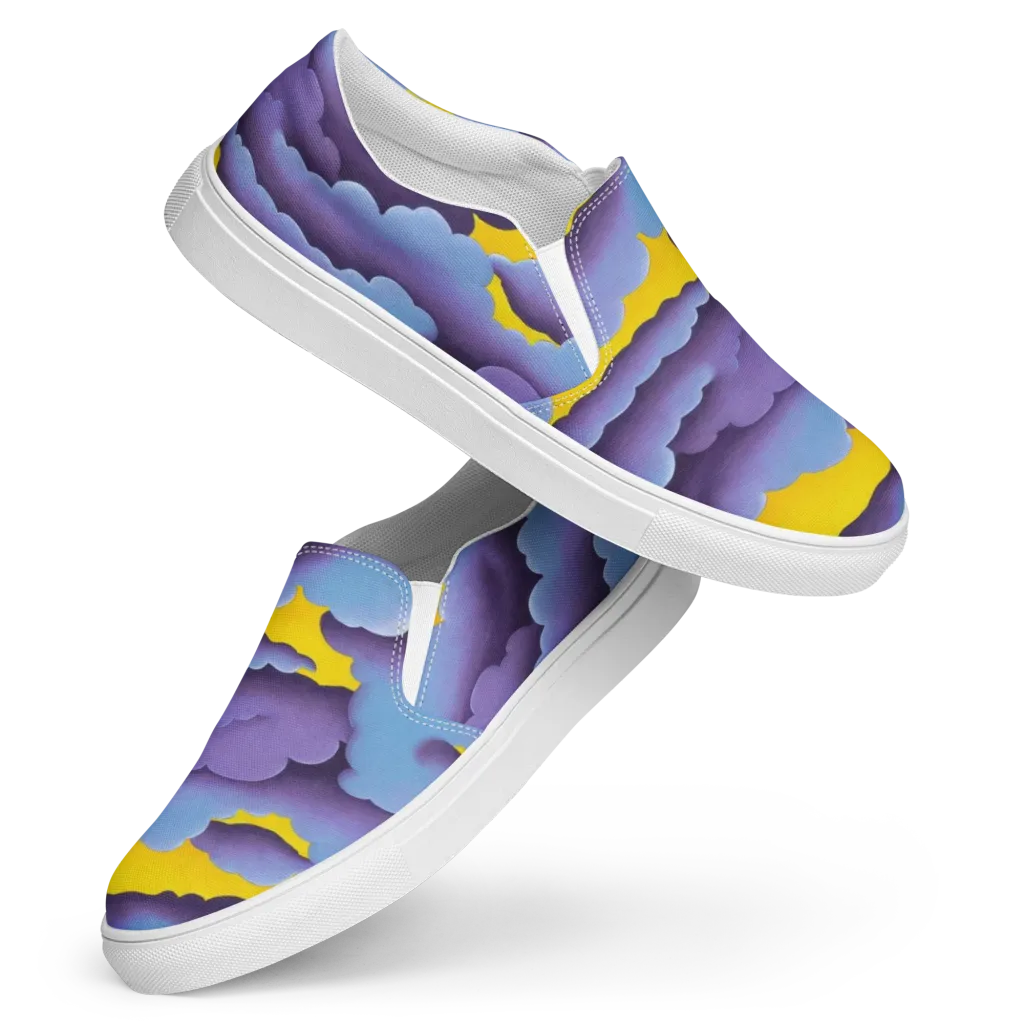 Electric Storm on Women's Slip-On Canvas Shoes — Front