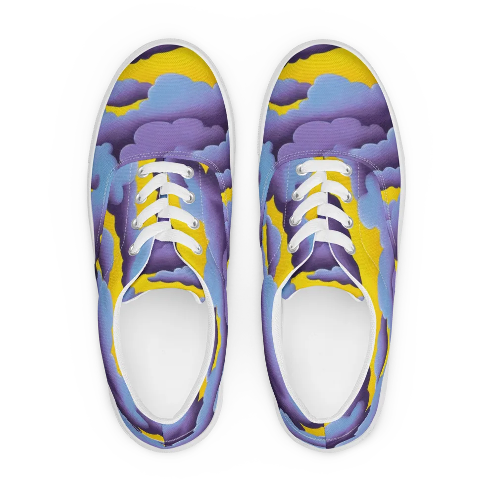 Electric Storm on Men's Lace-Up Canvas Shoes — Front