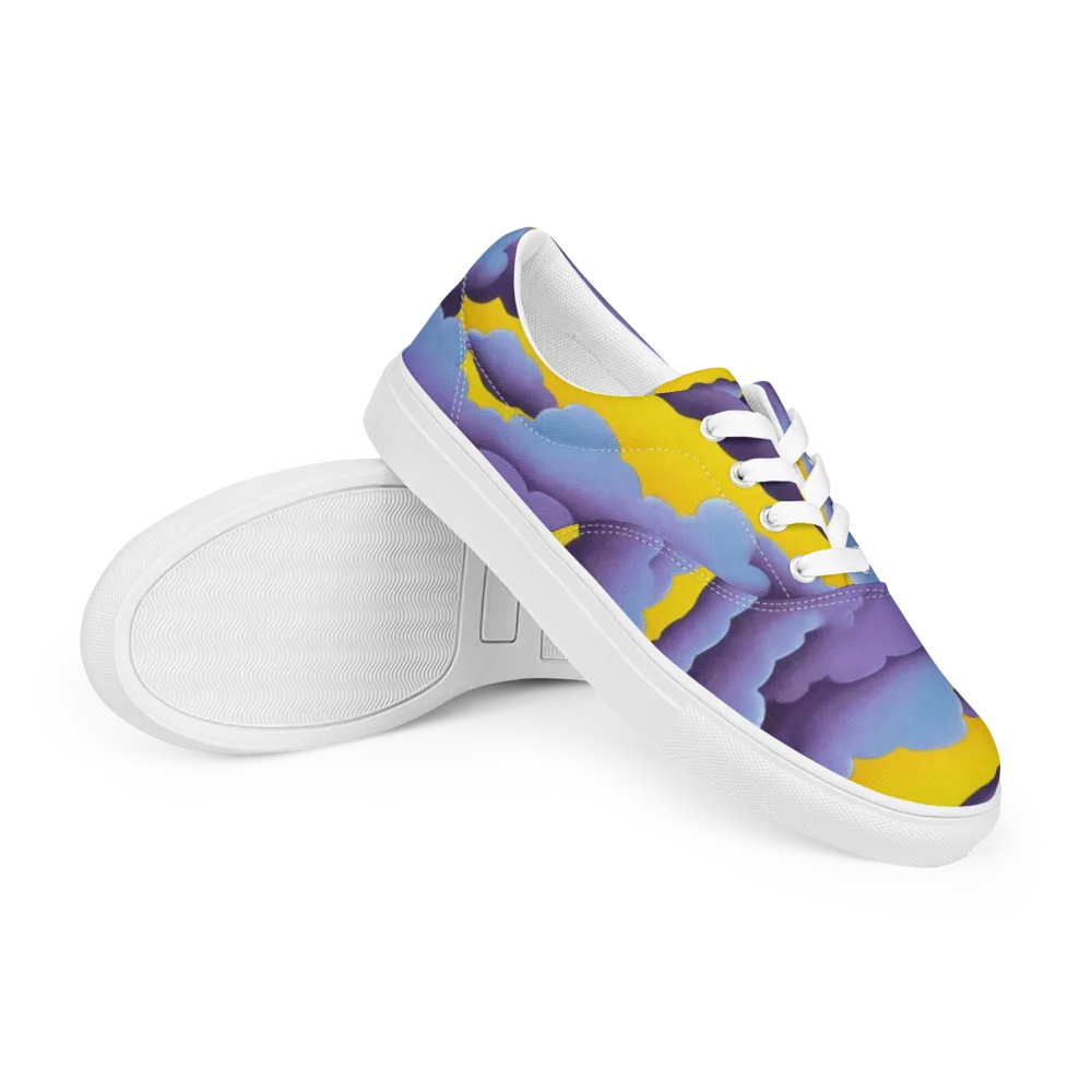 Electric Storm on Men's Lace-Up Canvas Shoes — Right Front