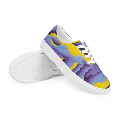 Electric Storm on a Men's Lace-Up Canvas Shoes