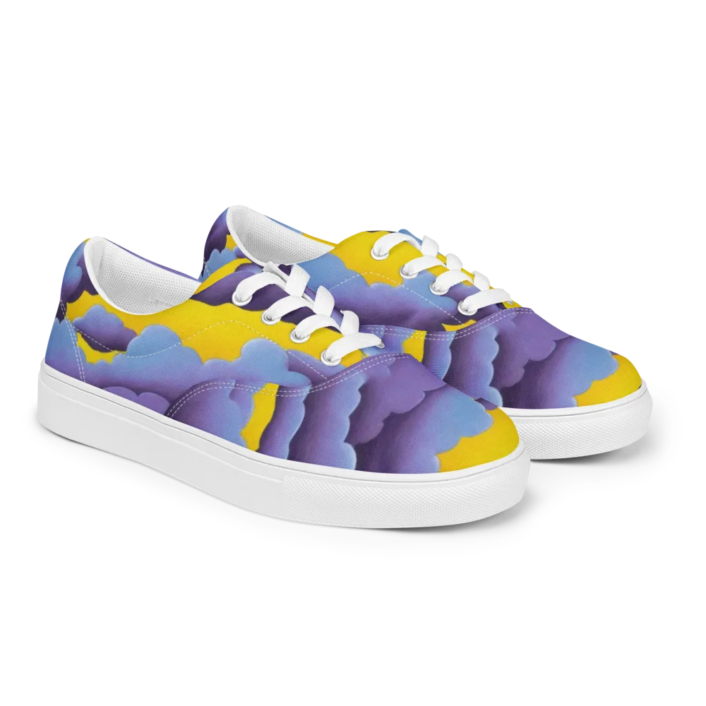 Electric Storm on Men's Lace-Up Canvas Shoes — Right Front