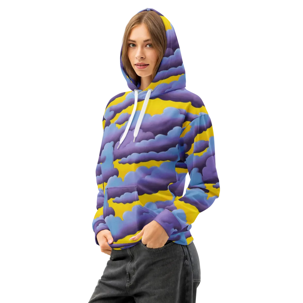 Electric Storm on Cotton Hoodie — Left Front