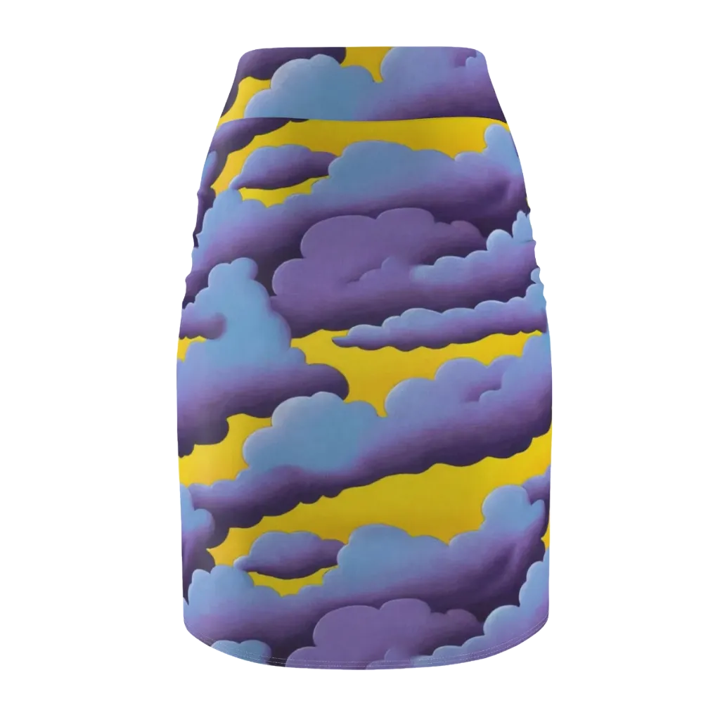Electric Storm on Pencil Skirt — Back