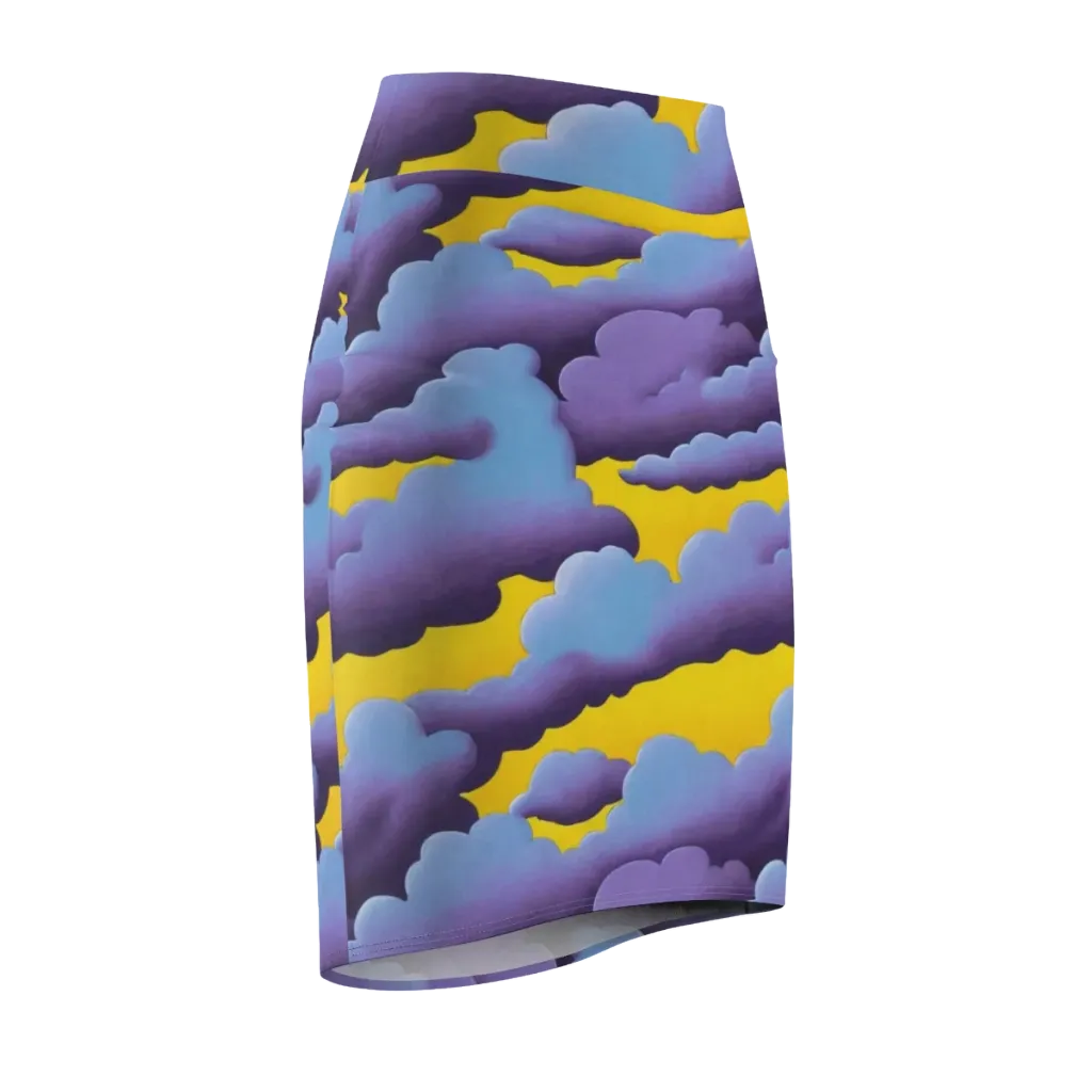 Electric Storm on Pencil Skirt — Front Side