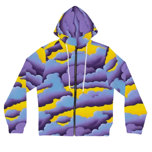 Electric Storm on a Women's Full-Zip Hoodie