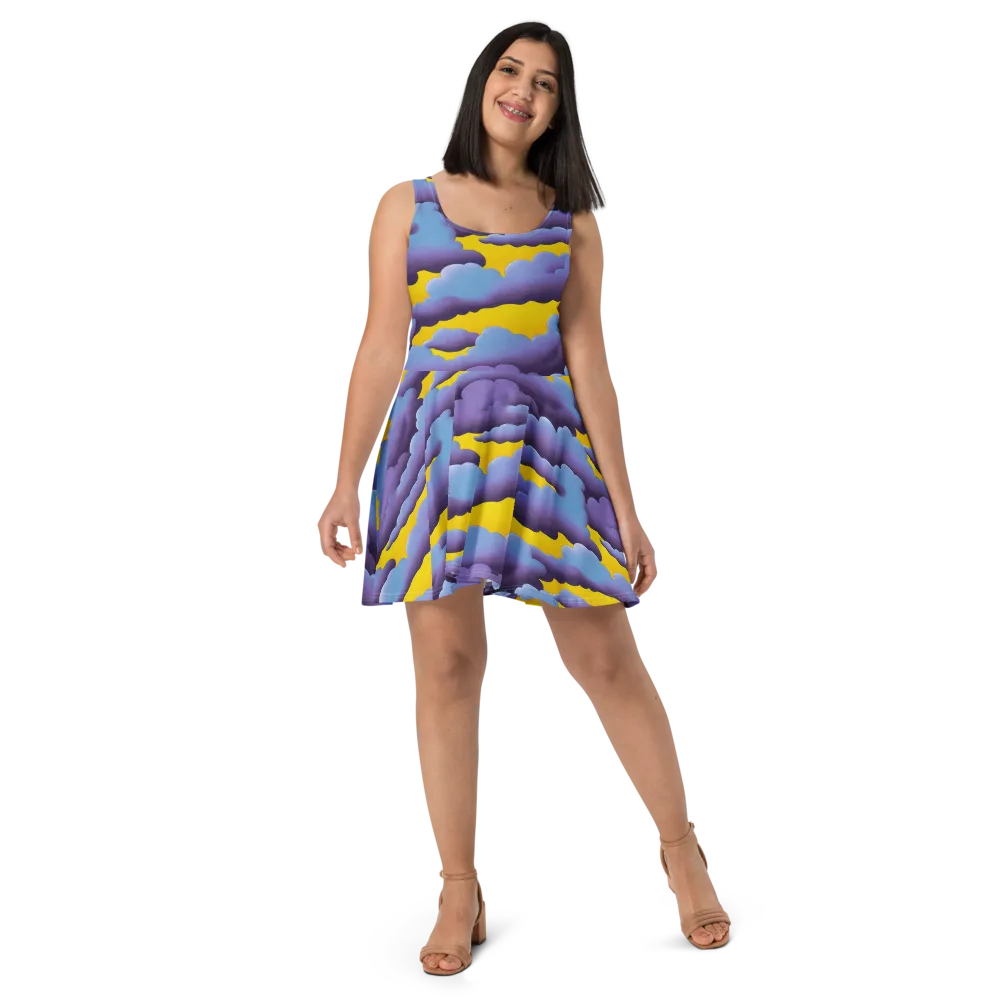 Electric Storm on Skater Dress — Front