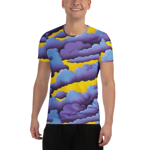 Electric Storm on a Men's Athletic T-Shirt