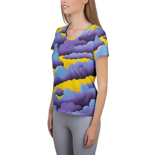 Electric Storm on a Women's Athletic T-Shirt