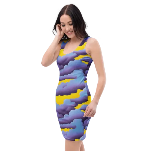 Electric Storm on a Bodycon Dress