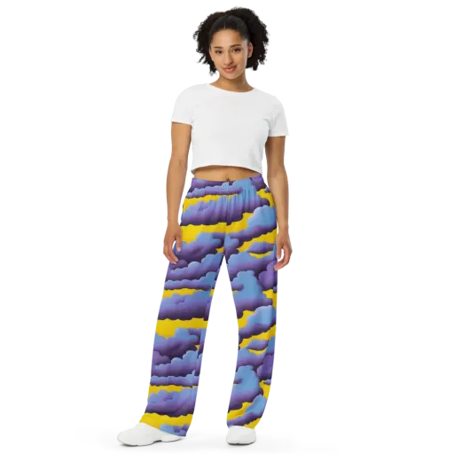 Electric Storm on a Wide-Leg Pants