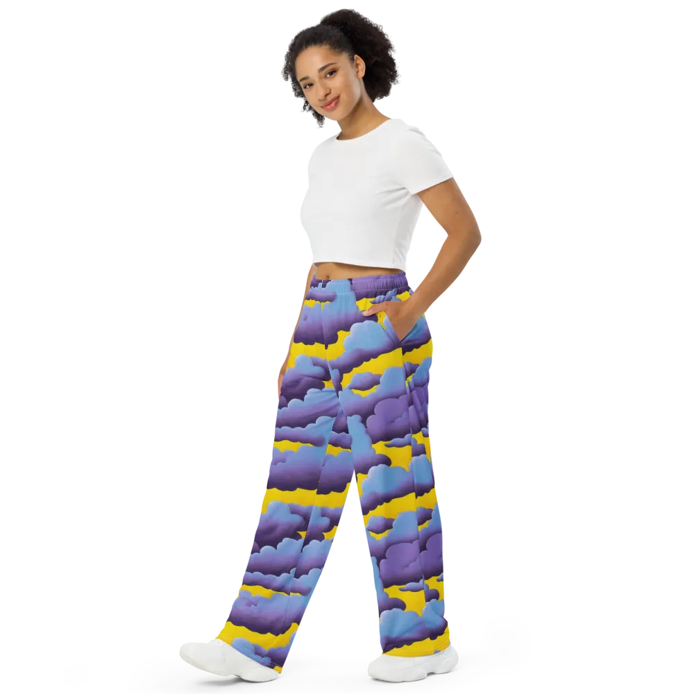 Electric Storm on Wide-Leg Pants — Left Front