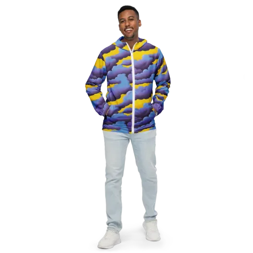 Electric Storm on a Men's Windbreaker