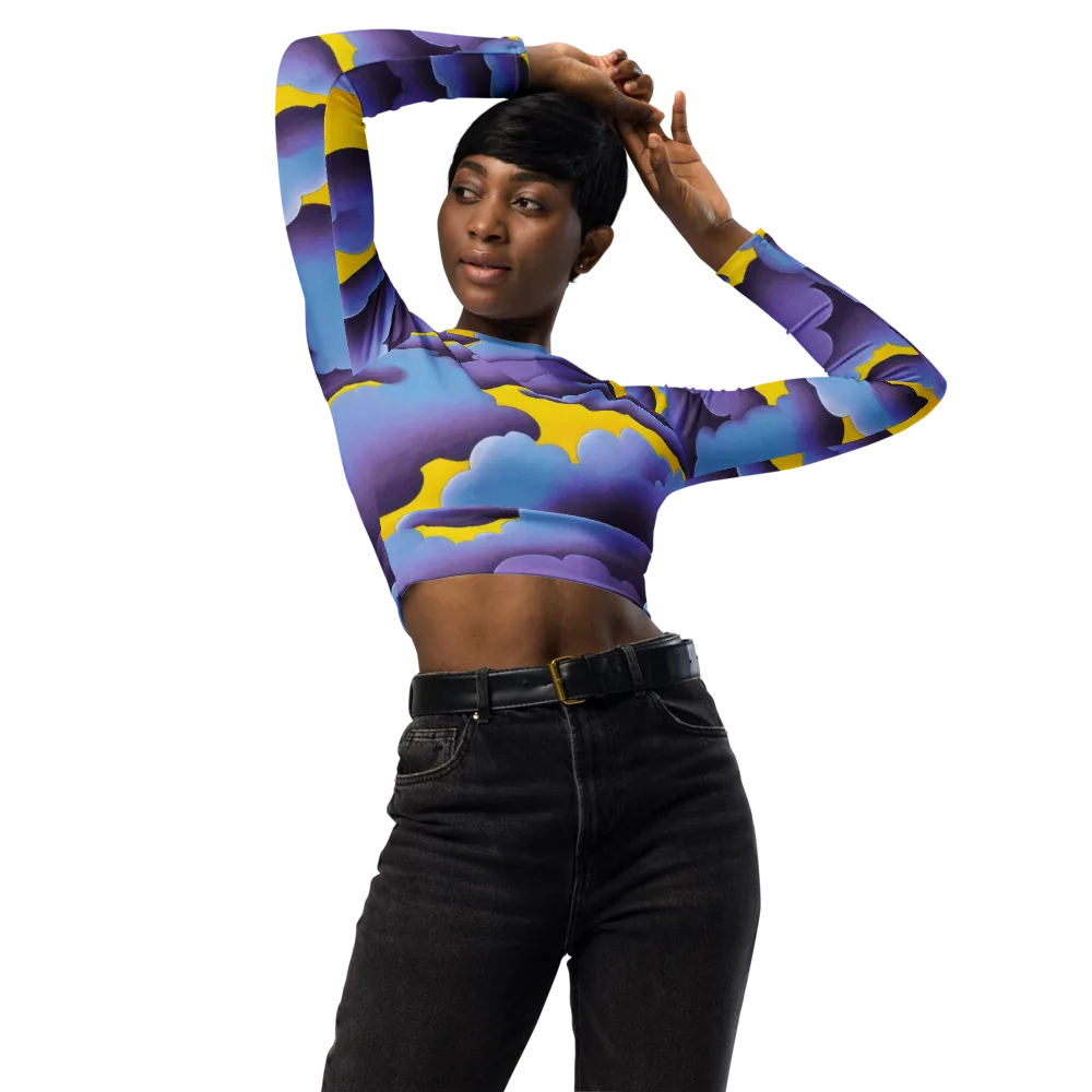 Electric Storm on Long Sleeve Crop Top — Front