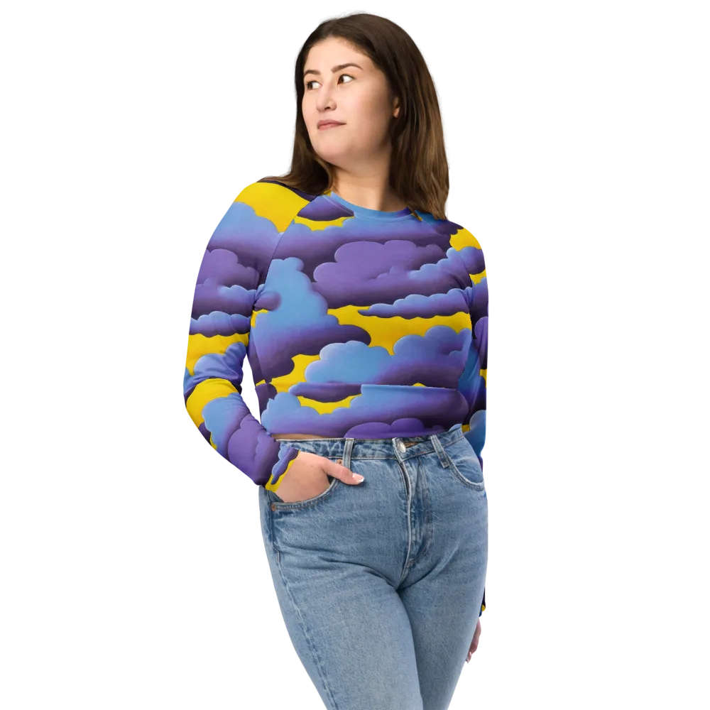 Electric Storm on Long Sleeve Crop Top — Front