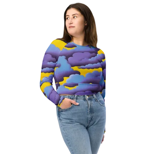 Electric Storm on a Long Sleeve Crop Top