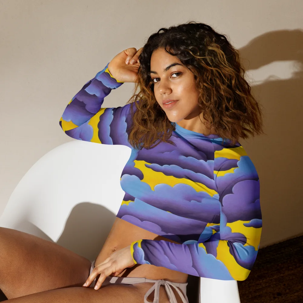 Electric Storm on Long Sleeve Crop Top — Left Front
